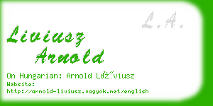 liviusz arnold business card